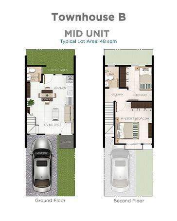 Townhouse B Mid Unit Floor Plan